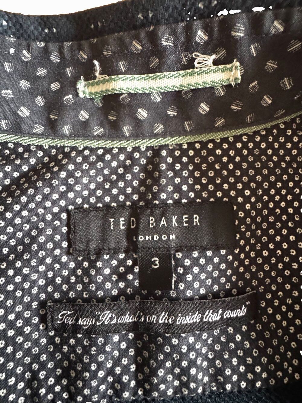 Ted Baker London Men’s Size 3 (M) Navy Textured Short Sleeve Button Up Shirt